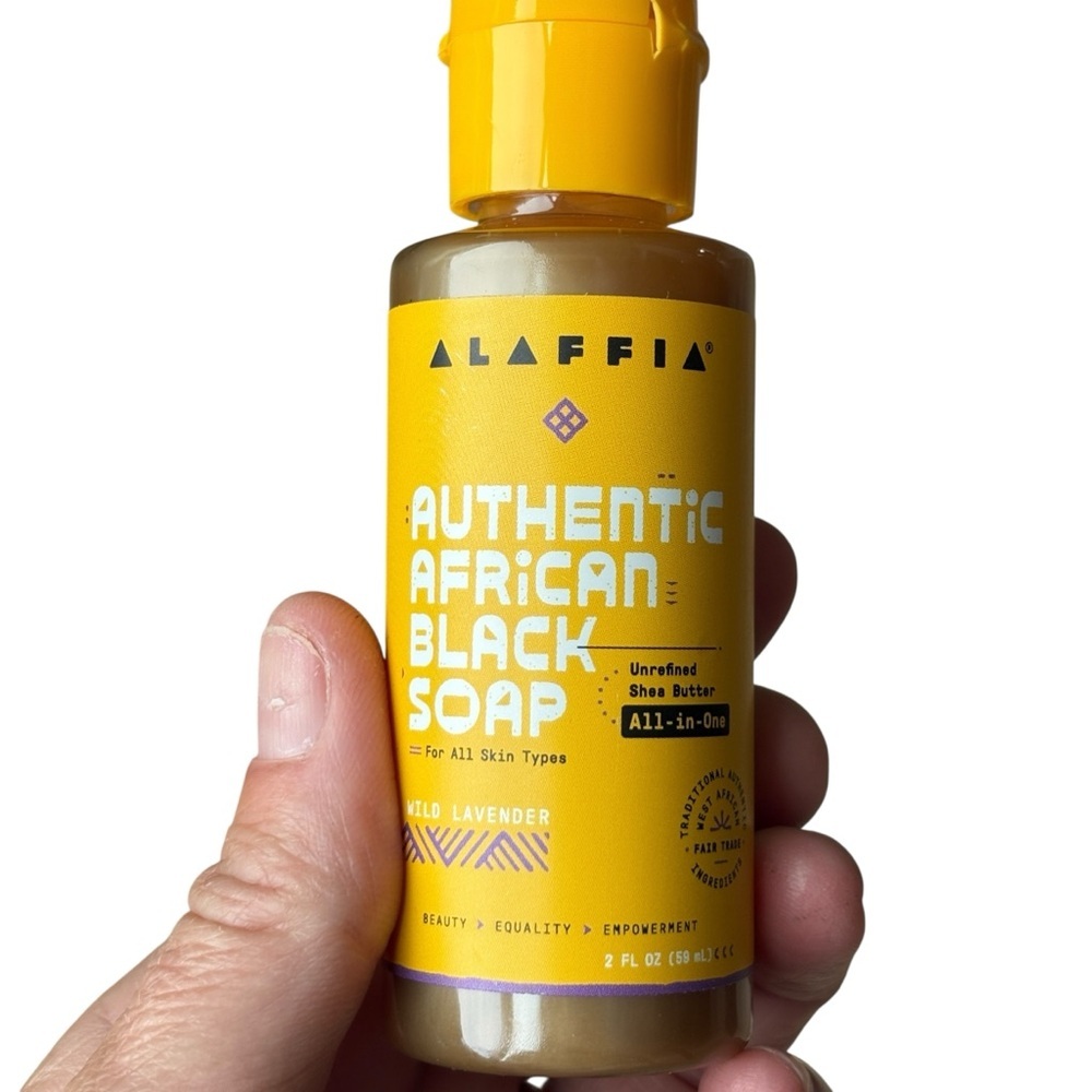 Alaffia Authentic African Black Soap Wild Lavender 2 oz TRAVEL Size